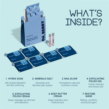 Blueberry Slush 7 Step Crystal Pedicure | Pack of 5